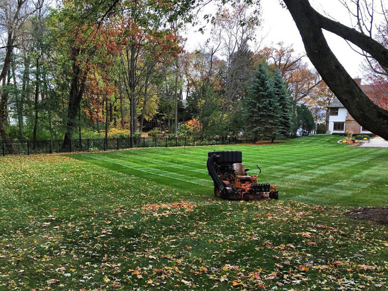 Mowing service and leave pick up during fall season.